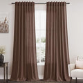 Mocha Mousse Curtains 102 Inches Long 2 Panel Set Back Tab Rod Pocket Linen Blend High Window Semi Sheer Light Filtering Burlap Look for Neutral Farmhouse Decor Curtain in Living Room 52x102