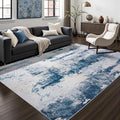 Toneed Abstract Area Rug Modern Washable Rug Soft Non Slip Rug Low Pile for Bedroom Living Room Dining Room Dusty Teal Grey 7x10 Feet
