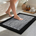 36x24 Large Bathroom Rugs Washable Non Slip, Black Bath Mat for Bathroom Floor Tub, Soft Absorbent Quick Dry Mats for Shower, Bathtub,Home Decor