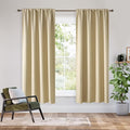 RYB HOME Bedroom Blackout Curtains 63 inches Long, 100% Blackout Thermal Insulated Noise Reducing Curtains for Living Room Nursury, 34 inches Wide by 63 inches Long, Biscotti Beige