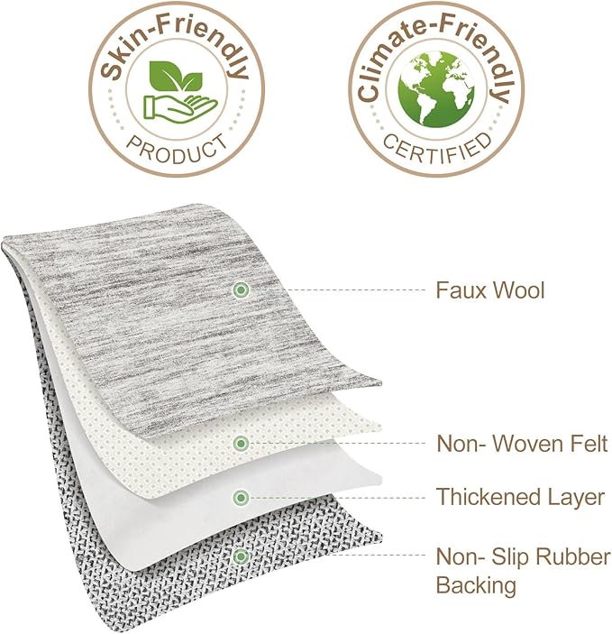 Nakagishi 10x14 Area Rugs Living Room: Washable Large Vintage Rug Neutral Non-Slip Soft Stain Resistant Indoor Carpet for Bedroom Nursery Dining Room Office Playroom - Grey-01