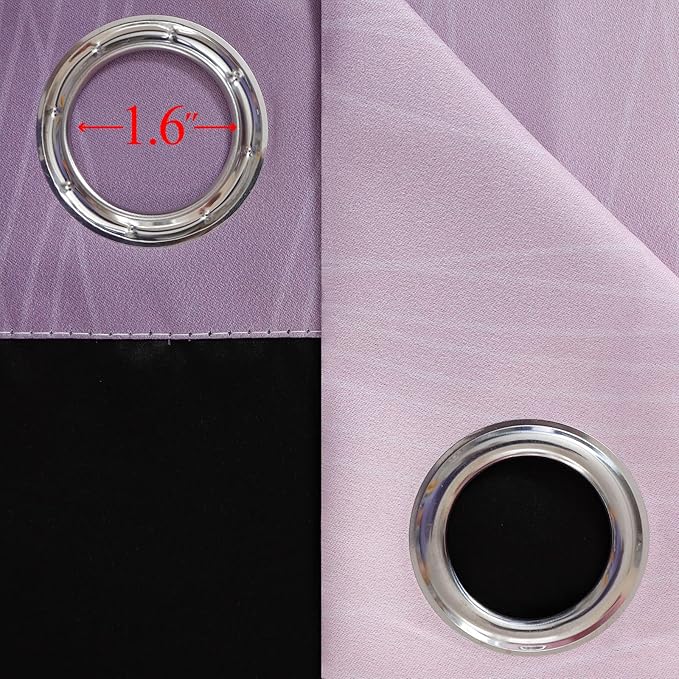 Estelar Textiler Pink and Purple Blackout Curtains 54 Inch Length, Light Blocking Gradient Drapes for Kitchen, Room Darkening Thermal Insulated Grommet Ombre Curtains for Bathroom,42Wx54L,2 Panels