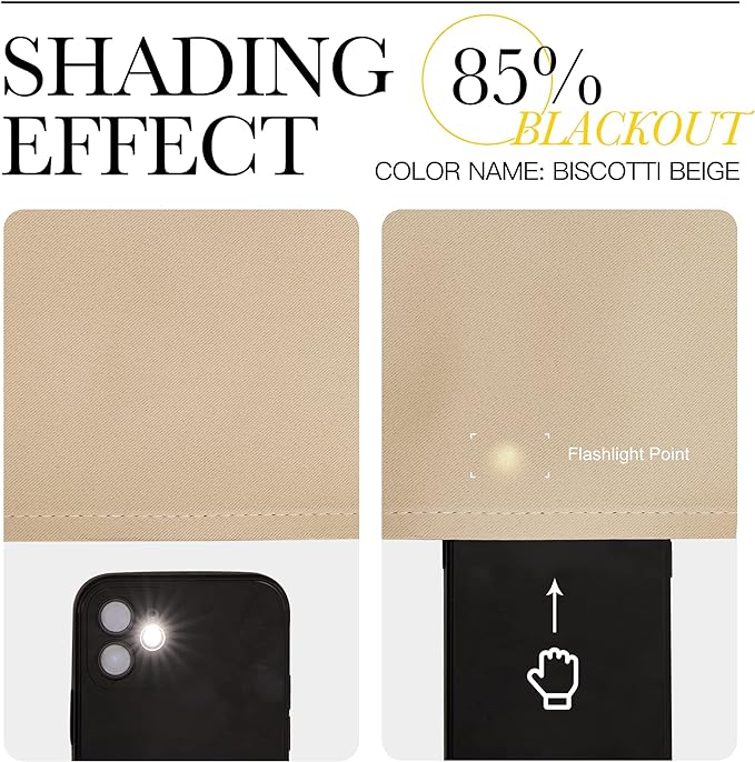NICETOWN Room Darkening Curtain Panels for Cafe, Biscotti Beige, 2 Panels, W42 x L78 -inch, Thermal Insulated Grommet Room Darkening Draperies/Drapes for Window