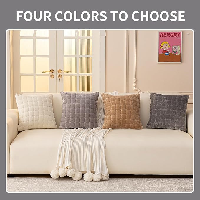 Velvet Throw Pillow Covers(Pack of Two, Dark Grey) 12×20 Inch Decorative Pillows Cover Neutral Soft Chenille Couch Pillows with Zipper Aesthetic for Living Room and Bedroom