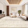 Living Room Rugs 9x12: Washable Moroccan Geometric Boho Rug Farmhouse Non Slip Stain Resistant Large Rug Low Pile Soft Carpet for Bedroom Dining Room Children Room (Beige,9'x12')