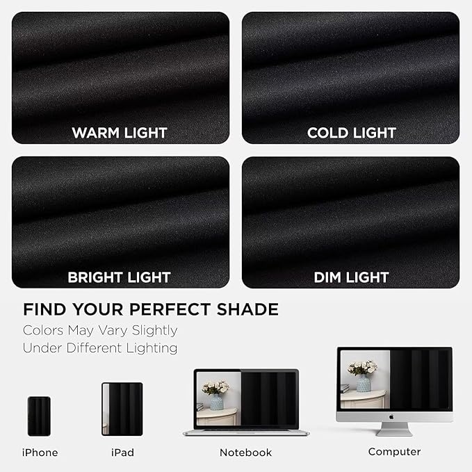 Joydeco Blackout Curtains 90 Inches Long 2 Panels Set, Thermal Insulated Long Curtains& Drapes 2 Burg, Room Darkening Drapes for Bedroom Living Room (Black, W37 x L90 Inch)