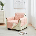Great Bay Home Reversible Chair Cover - Washable Slipcover Furniture Protector with Elastic Straps - Perfect for Kids & Pets - Quilted & Stitched Detail (Dusty Rose/Taupe)