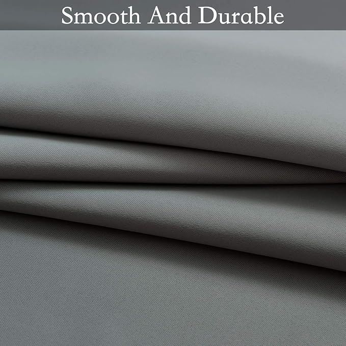 SimpleHome Ombre Room Darkening Curtains for Bedroom, Light Blocking Gradient Grey White to Gray Thermal Insulated Grommet Window Curtains/Drapes for Living Room,2 Panels, 52x96 inches Length