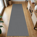 KOZYFLY Runners for Hallways 2x7 ft Washable Kitchen Runner Non Slip Rubber Backed Hall Runners Cotton Entryway Runner Rugs Floor Carpet for Indoor Backdoor Bedroom Kitchen, Grey/Dark Grey