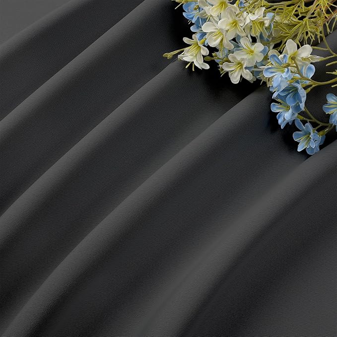 CUCRAF Dark Grey Blackout Curtains Customize, Rod Pocket Room Darkening Curtain for Bedroom Living Room, Thermal Insulated Window Drapes 1 Panel (Custom Size, Color)