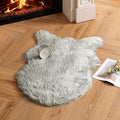 MIULEE Fluffy Rug Soft Shaggy Faux Fur Area Rug Luxury Plush Sheepskin Carpet for Bedroom Living Room Sofa Chair 2 x 3 Feet, Light Grey