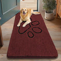 Smiry Dog Door Mat for Muddy Paws, Absorbent Dirt Trapper Non Slip Quick Dry Washable Chenille Mat for Mud Dogs, Entry Rug for Indoor and Outdoor (48x30 Inches, Caramel Russet and Black