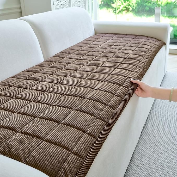 Couch Covers for Dogs Washable, Non Slip Couch Covers for Loveseat Sofa Pet Friendly, Soft Fuzzy Sofa Covers for Pet, Dog Couch Cover Furniture Protector(1PC,Dark Brown,27.6"x59.1")