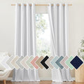 NICETOWN 100% Absolutely Blackout Linen Curtains with Thermal Insulated White Liner, White, 52" Wide, Long Curtains 95" Long 2 Panels Set for Living Room, Thermal Insulated Privacy Drapes for Bedroom
