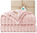 Bedsure 3D Fleece Bubble Blanket - GentleSoft Pink King Blanket for Bed Sofa Girls Room Decor - Luxury Soft Cozy Spring Gifts for Kids Girls, Lightweight, Crystal Pink, 108"×90"
