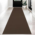 KOZYFLY Long Runners for Hallways 2.6x12 ft Washable Kitchen Runner Non Slip Rubber Backed Hallway Rugs Cotton Entryway Runner Rug Floor Carpet for Indoor Hall, Backdoor, Kitchen, Reddish Brown/Coffee