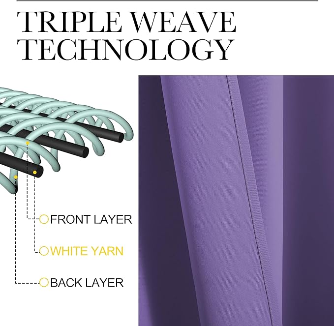 NICETOWN RV Blackout Curtains for Camper Windows, Lilac Purple, 34" x 30", Set of 2, Kitchen Curtains, Short Blackout Drapes, Thermal Insulated Rod Pocket Window Treatment Draperies for Nursery