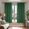 Deconovo Blackout Curtains, Thermal Insulated, W52 x L63 2 Panels, Back Tab, Machine Washable, Room-Darkening Drapes for Bedroom/Living Room Dark Forest