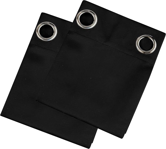 LEMOMO Black Thermal Blackout Curtains/38 x 84 Inch/Set of 2 Panels Room Darkening Curtains for Bedroom