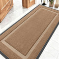 OLANLY Front Door Mat Indoor Outdoor Entrance, Waterproof All-Season, All-Weather Doormat, Sturdy Natural Rubber, Fade Resistant, Low Profile, Easy Clean Patio Porch Entryway Mat, 59x23, Light Borwn