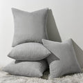 Topfinel Decorative Light Grey Throw Pillow Covers Cushion Cases, Set of 4 Soft Velvet Modern Double-Sided Designs, Mix and Match for Home Decor, Pillow Inserts Not Included (18x18 inch)
