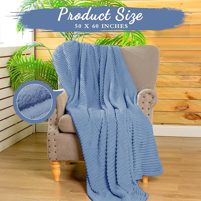 Buryeah 6 Pcs Flannel Throw Blanket Bulk 50 x 60 in Sleepover Blanket Outdoor Wedding Throw Lightweight, Oeko-tex Standard 100 Certified for Sofa Homeless Gifts (Royal Blue)