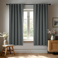 Deconovo Blackout Curtains, Thermal Insulated, W38 x L45 2 Panels, Back Tab, Machine Washable, Room-Darkening Drapes for Bedroom/Living Room Dark Grey