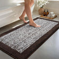 70x24 Long Bathroom Rugs Washable Non Slip, Brown Bath Mat for Bathroom Floor Tub, Soft Absorbent Quick Dry Mats for Shower, Bathtub,Home Decor