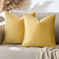 GIGIZAZA Decorative Couch Throw Pillow Covers,Set of 2 Yellow Square Pillow Cushion Covers 26x26,Pillow Cases Velvet Pillow Covers