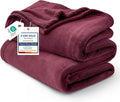 Bedsure GentleSoft Fleece Blankets Queen Size Red Burgundy - Bed Blanket Soft Lightweight Plush Fuzzy Cozy Luxury Microfiber, 90x90 inches