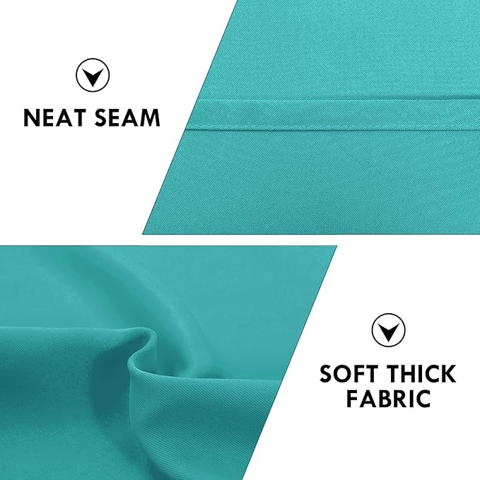 DWCN Blackout Curtains for Living Room Thermal Insulated, Energy Saving & Noise Reducing Bedroom Curtains, Peacock Blue, W 42x L 63 Inch, Set of 2 Rod Pocket Curtain Panels