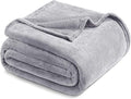 Exclusivo Mezcla Fleece Blanket Twin Size for Bed, Super Soft and Warm, All Season, Cozy, Plush, Lightweight, 90x66 Inches, Light Grey