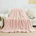 Aganear Twin Blanket - 3D Stylish Design, Lightweight Blanket Super Soft, Warm, Decorative Present for All Seasons, Portable Throw Blankets for Couch, Sofa, Bed, Car(60"×80", Pink)