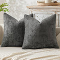MIULEE Pack of 2 Couch Throw Pillow Covers 18x18 Inch Dark Gray Modern Boho Accent Decorative Pillow Covers Soft Polyester Farmhouse Cushion Covers for Home Decor Bed Sofa Living Room