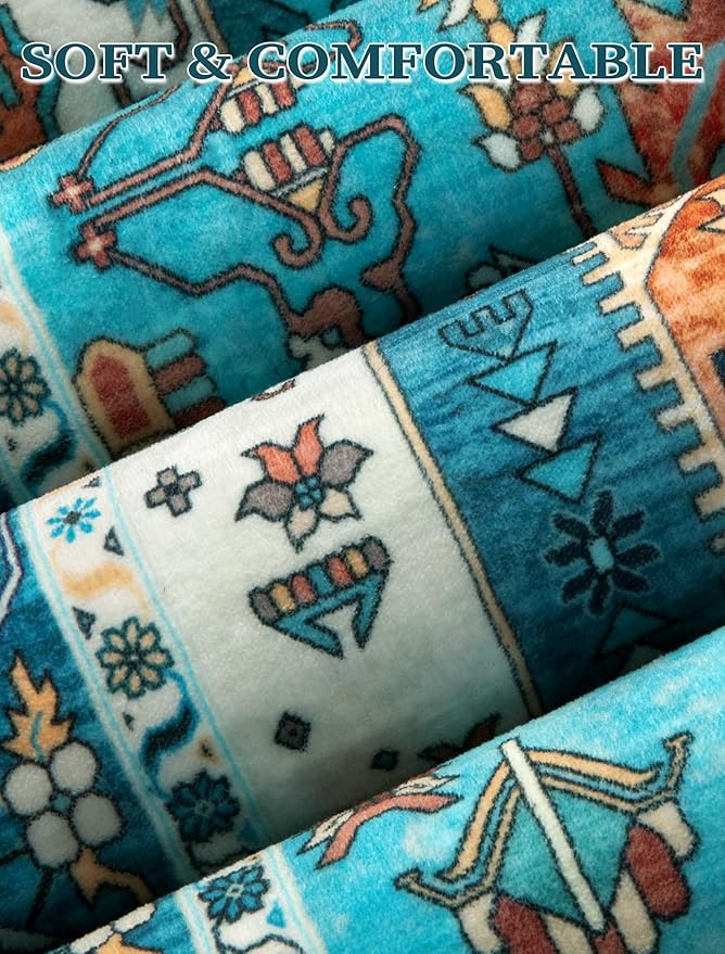 SERISSA Runner Rug for Hallways, 2'6"x12' Washable Non Slip Kitchen Runner Rug, Extra Long Boho Rug Ultra Soft Vintage Blue Print Floor Carpet for Bedroom Hallway Entryway Bathroom Laundry Room