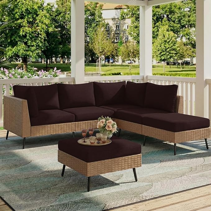hyha Milk Silk Couch Cushion Covers, Soft Magic Sofa Covers Washable for 2 Cushion Couch, Stretch Sectional Outdoor Cushion Covers for Patio Furniture with Elastic Bottom(2 Packs, Chocolate)