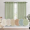 MIULEE Sage Green Linen Curtains 72 Inch Length 2 Panels for Bedroom Living Room, Soft Thick Linen Textured Window Drapes Semi Sheer Light Filtering Back Tab Rod Pocket Burlap Look Decor, W37xL72