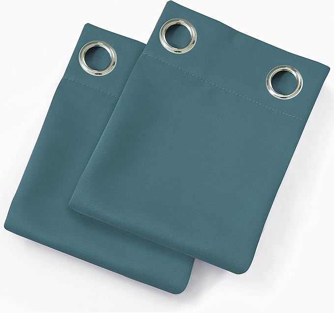 LEMOMO Sea Teal Thermal Blackout Curtains/52 x 95 Inch/Set of 2 Panels Room Darkening Curtains