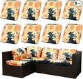 Outdoor Cushion Covers Set,8PCS Patio Furniture Couch Seat Slipcovers, Replacement for Sofa Sectional Chair(Cover，Only)