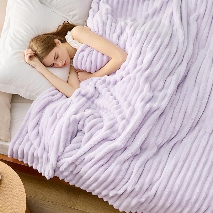 Bedsure GentleSoft Lavender Fog Full Blanket for Bed - Cozy Soft Blankets for Women, Cute Large Throws for Girls, 84x90 Inches