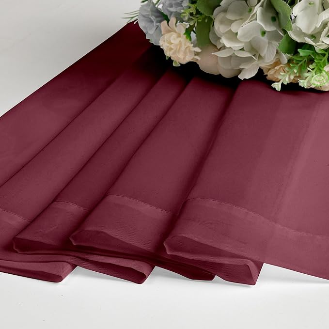 Aiyufeng Sheer Window Curtain Panels 90 Inch Long 2 Pieces, Voile Top Dual Rod Pocket Breathable Fashion Drapes Window Treatment for Wedding Ceremony/Bedroom/Living Room, 42W x 90L inches, Burgundy