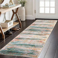 KOZYFLY Modern Abstract Kitchen Runner Rug, 2x6 Washable Rug Runner Non-Slip Soft Hallway Runner Rugs, Green Print Carpet Runner for Entryway Bathroom Laundry Room Foyer