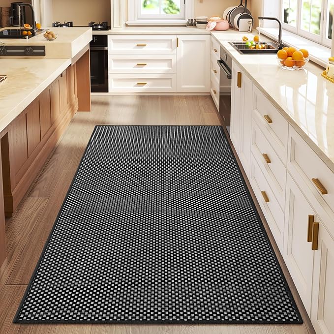 YDKGL 3x5 ft Area Rug Entryway Runner Rug Non Slip Washable, Boho Woven Kitchen Runner Rugs Door Mat Entry Rugs Carpet for Indoor Foyer Backdoor Hallway Floor Bedroom Living Room, Black