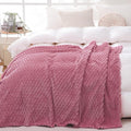 Dusty Pink Throw Blanket 108"×90" inches Gifts for Mom Fuzzy 3D Jacquard Decorative Flannel Fleece Super Soft Plush Cozy Blanket for Couch Sofa Chair Lightweight