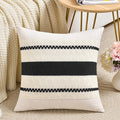 Fancy Homi Set of 1 Boho Black Decorative Throw Pillow Cover 20x20 Inch for Couch Bed Sofa, Aesthetic Modern Organic Farmhouse Home Decor, Soft Cotton Cute Accent Macrame Woven Cushion Case
