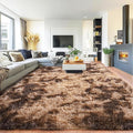 Pionblank 8x10 Rug for Living Room, Fuzzy Plush Large Area Rug Brown, Fluffy Modern Shag Non Slip Soft Furry Carpet for Bedroom Kids Room Nursery Teens Dorm Home, Tie-Dyed Coffee