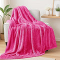 Exclusivo Mezcla Plush Fuzzy Fleece Throw Blanket Extra Large, Super Soft, Fluffy and Warm Blankets for Couch, Bed, All Season (Hot Pink, 50x70 inches)