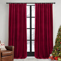 RYB HOME Red Velvet Curtains 84 inches - Darkening Curtains for Bedroom, Thermal Insulated Window Drapes for Living Room Dinning Room Theater, Width 52 x Length 84 inch, Red, 2 Panels