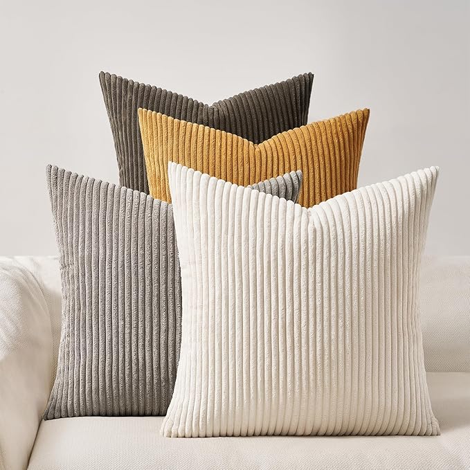 Topfinel Decorative Brown Throw Pillow Covers Cushion Cases, Set of 4 Soft Velvet Modern Double-Sided Designs Terracotta Home Decor ，Fall Style Throw Pillows 20x20 inches