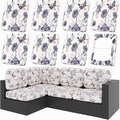 hyha 8Pcs Patio Cushion Covers, Stretch Outdoor Couch Cushion Covers, Washable Outdoor Chair/Sofa Slipcovers for Patio Furniture Cushions Protector with Elastic Bottom(Vintage Flower,Cover Only)